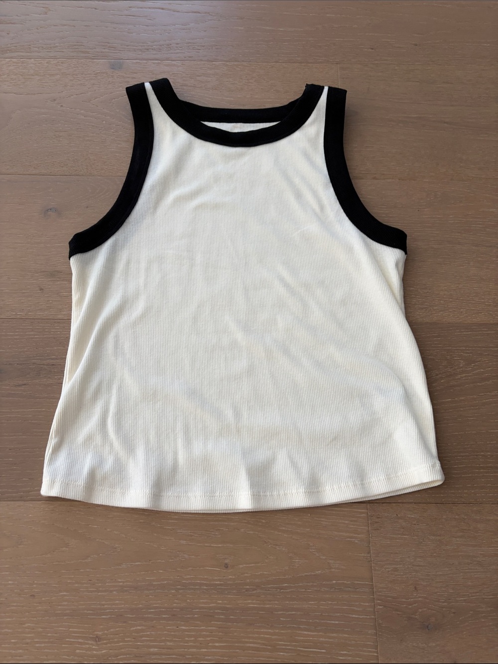 Old Navy White Tank Top with Black Trim
